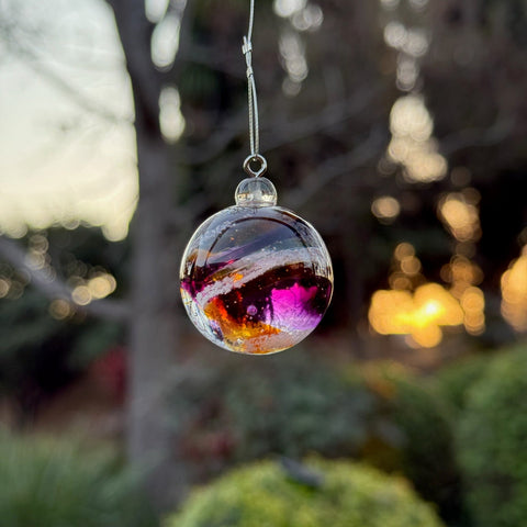 Handcrafted glass suncatcher infused with memorial ash
