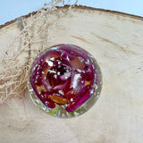 GLASH |Resin Globe containing sentimental flowers and silver fleck.