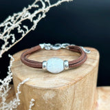 Memorial Bead Faux Leather Bracelet