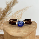 Memorial Bead Faux Leather Bracelet