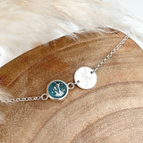 XS Charm + Initial Disk Bracelet