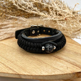 Mens Chunky Faux Leather Bracelet with Buckle