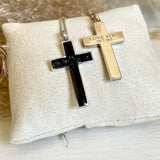 GLASH | STERLING SILVER RESIN INLAYED CROSS WITH MEMORIAL ASH AND HAIR
