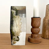 GLASH | Memorial Resin Hexagon Keepsake with personal inclusions, delicate memorial details, preserved flowers and ash.