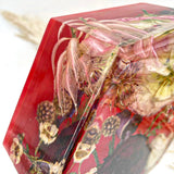 GLASH | Memorial Resin Hexagon Keepsake with personal inclusions, delicate memorial details, preserved flowers and ash.