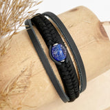 Mens Chunky Faux Leather Bracelet with Buckle