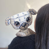 Snuggles memorial cuddle bear handmade from a loved one’s clothing by GLASH Designs