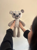 Snuggles memorial cuddle bear handmade from a loved one’s clothing by GLASH Designs