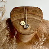 XS Charm + Initial Disk Pendant