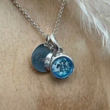 XS Charm + Initial Disk Pendant