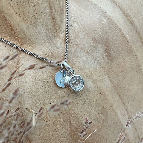 XS Charm + Initial Disk Pendant