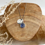 XS Charm + Initial Disk Pendant