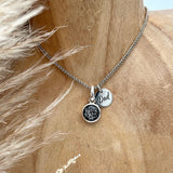 XS Charm + Initial Disk Pendant