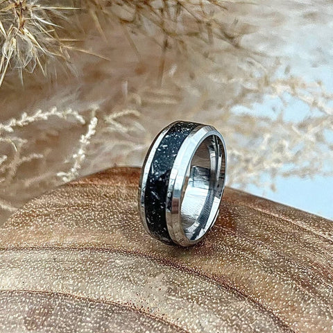 Wide Band Resin Inlay Ring