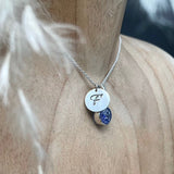 XS Charm + Initial Disk Pendant