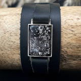 Men's Memorial Ash Leather Bracelet Keepsake Glash Designs