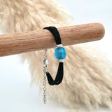 Memorial Bead Faux Leather Bracelet