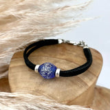 Memorial Bead Faux Leather Bracelet