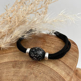 Memorial Bead Faux Leather Bracelet