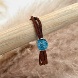 Memorial Bead Faux Leather Bracelet