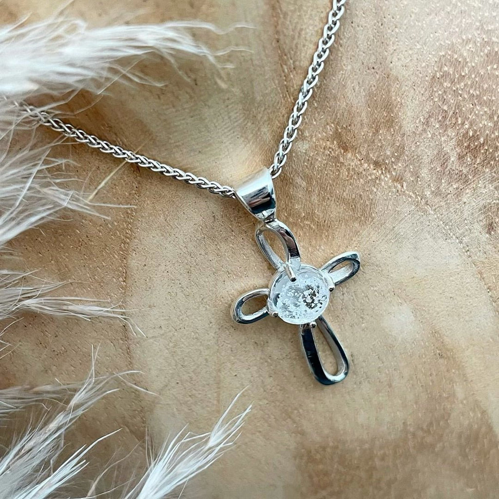 Ribbon cross necklace deals
