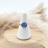 Classic memorial ring with ash in glass, handmade by Glash Designs
