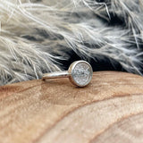 Classic memorial ring with ash in glass, handmade by Glash Designs